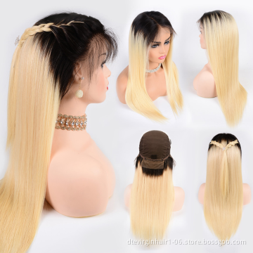 Wholesale 1b 613 Color Virgin Cuticle Aligned Unprocessed Brazilian Remy Human Hair Full Lace Wigs